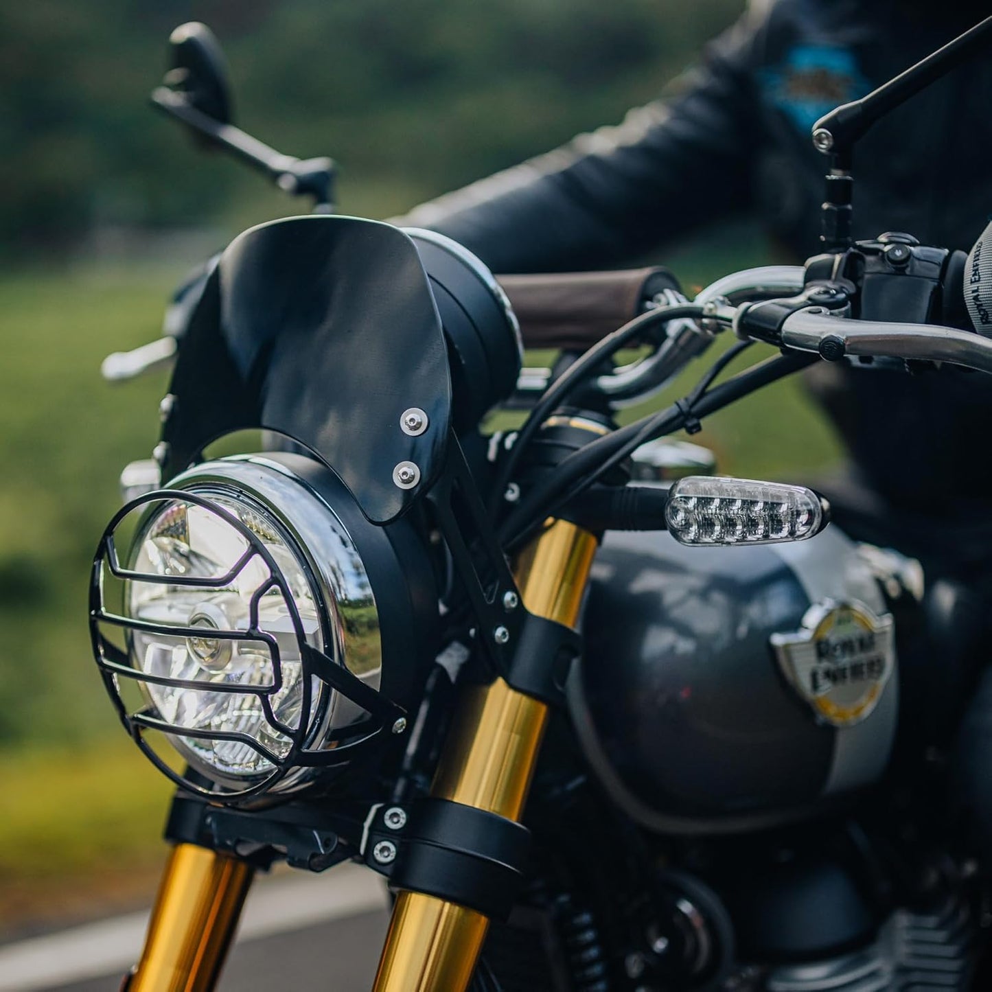 Royal Enfield 1990530 Black Painted Instrument Cowl — OEM Windshield / Flyscreen for Bear 650