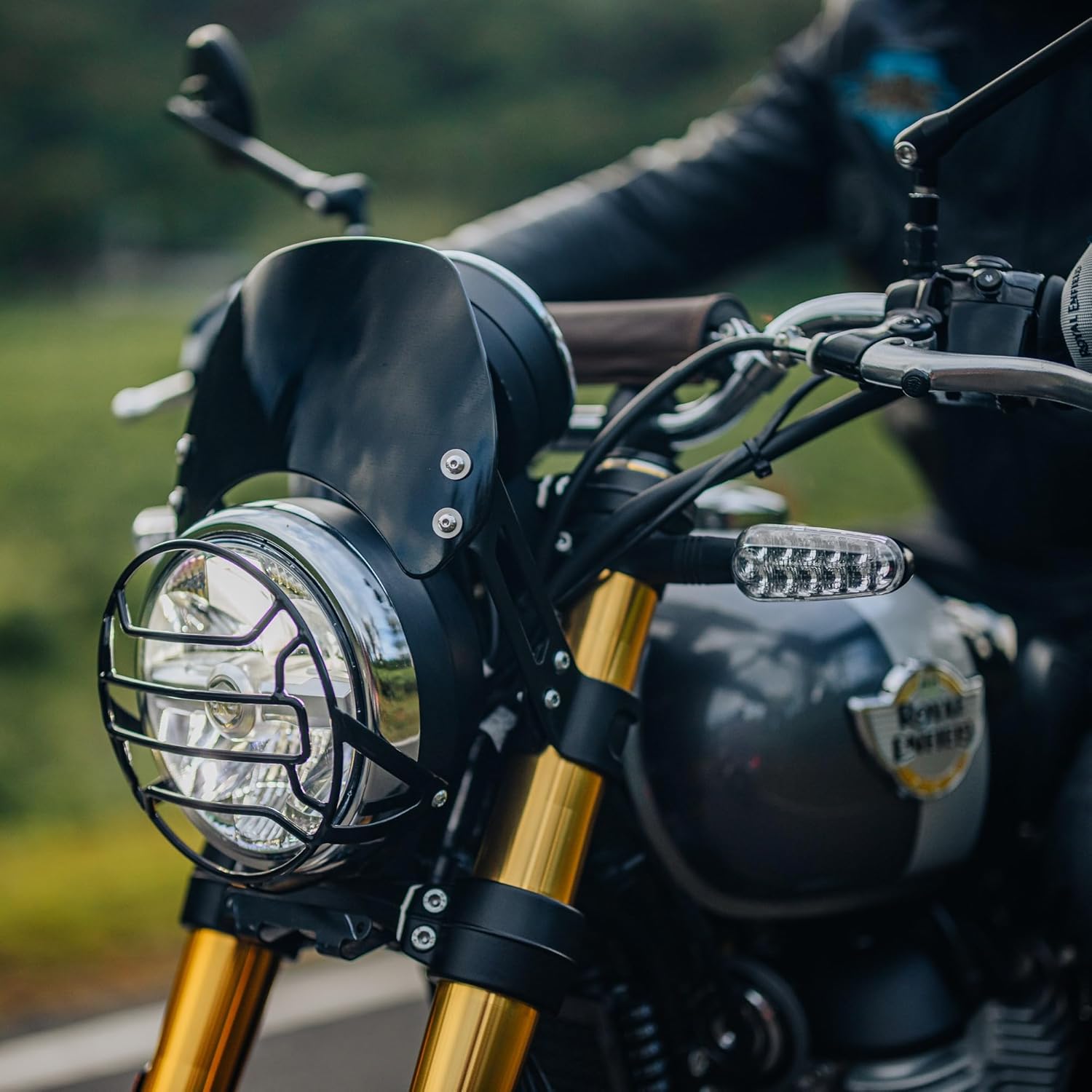 Royal Enfield 1990530 Black Painted Instrument Cowl — OEM Windshield / Flyscreen for Bear 650