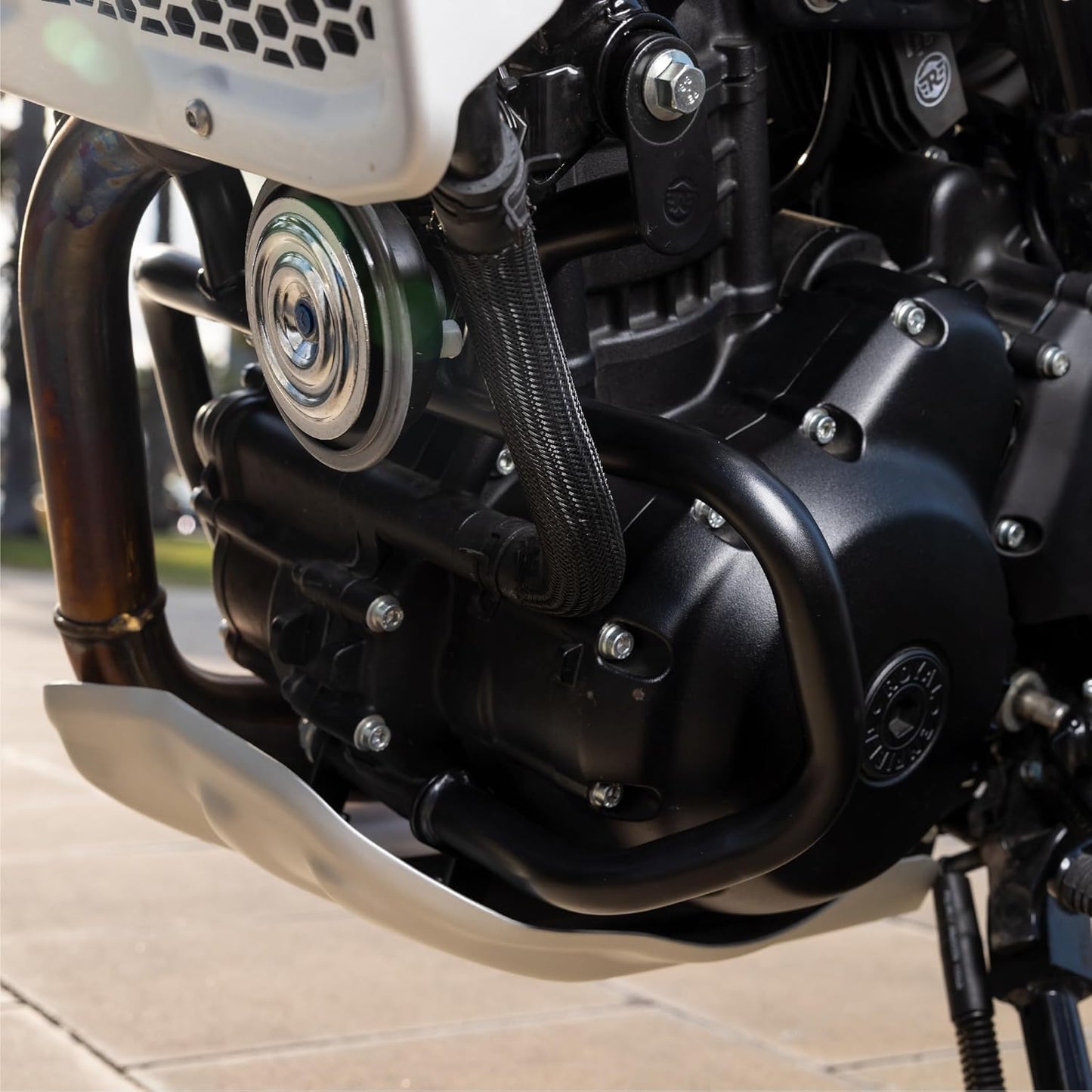Royal Enfield Black Compact Engine Guards for Himalayan 450 & Guerrilla 450 – KXA00476
