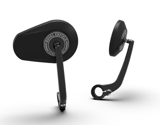 Royal Enfield Black Tapered Bar-End Mirror Pair – 350 & 650 Models KXA00281