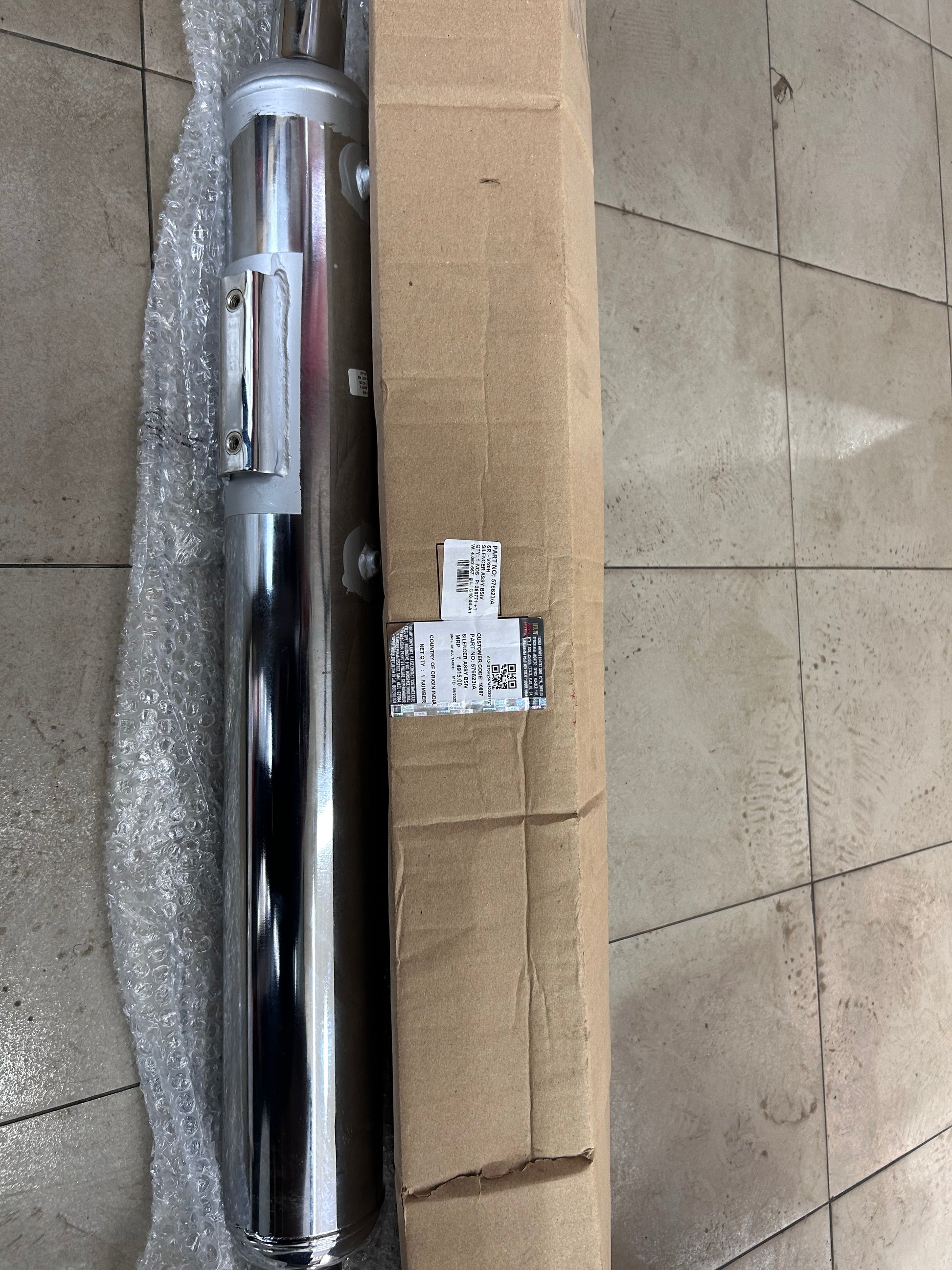 Royal Enfield Bullet 350 BS4 Silencer Assembly – Genuine OEM 576623/A (UCE)