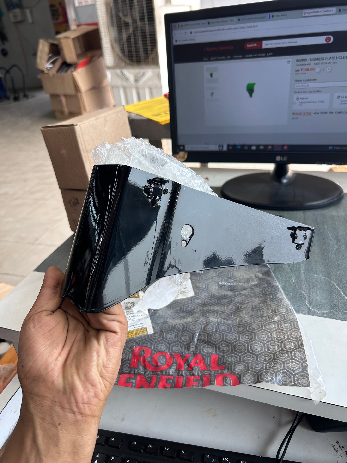 Royal Enfield Bullet 350 Kick-Start number plate bracket 866109