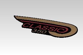 Royal Enfield Classic 350 Reborn Halcyon Black RH Side Panel Gold Decal – RAV00670/A