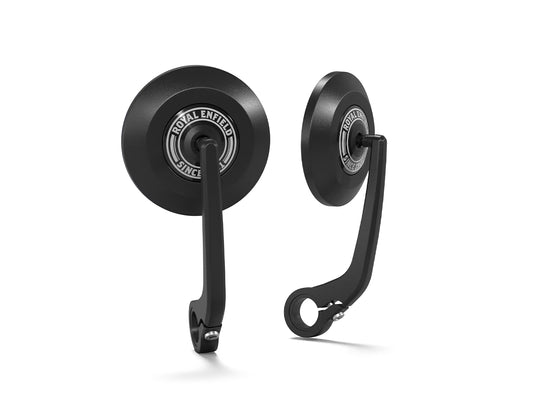 Royal Enfield Genuine Black Round Bar End Mirrors Pair KXA00461