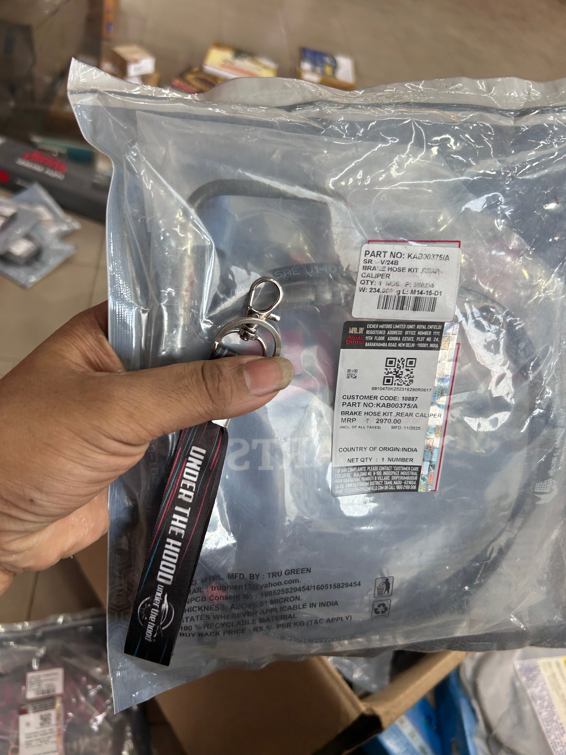 Royal Enfield Genuine Rear Brake Hose Kit (Rear Caliper Line) for Interceptor 650 / Continental GT 650 (BS6 ABS) – KAB00375/A