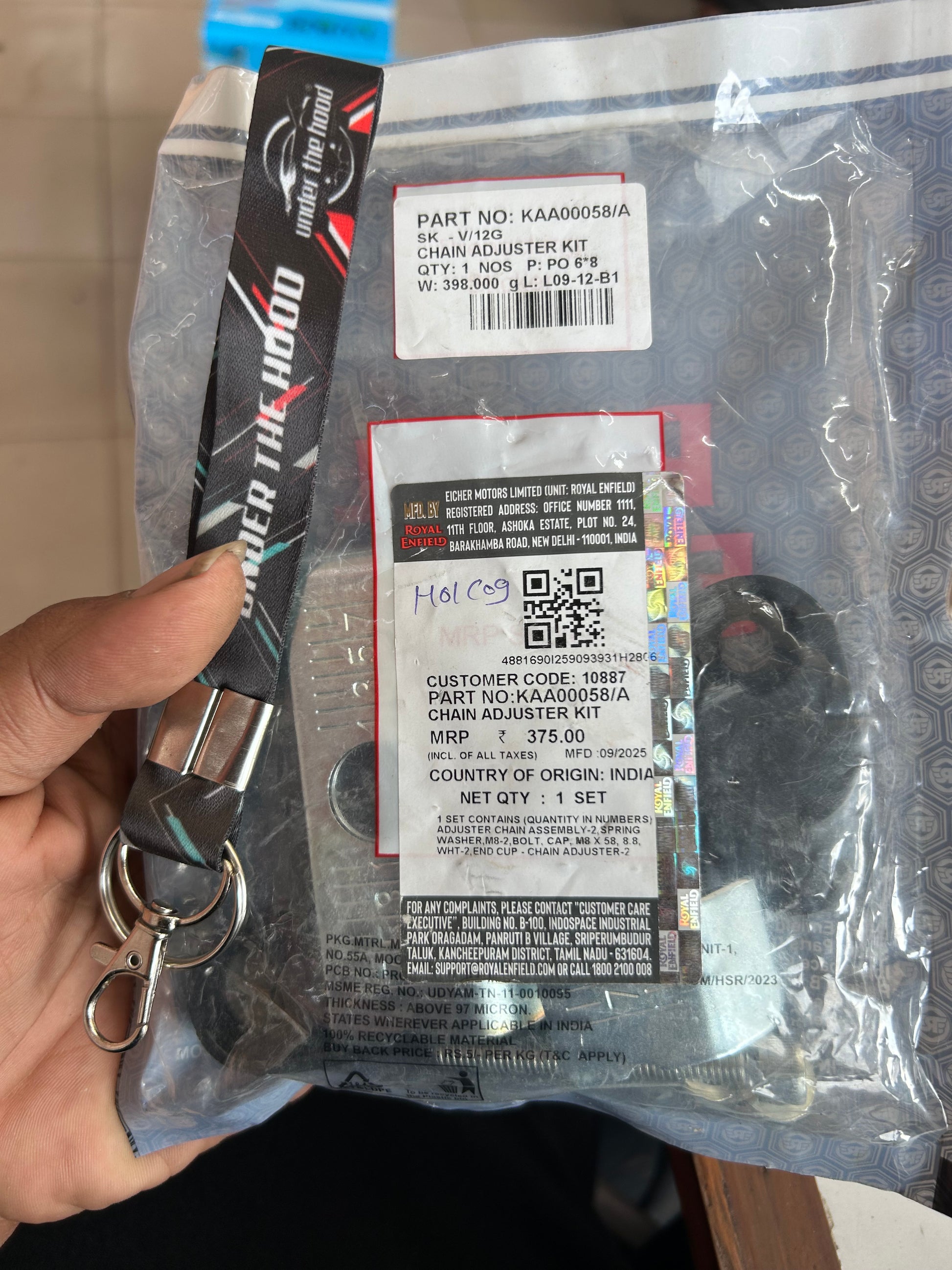 KAA00058/A adjuster plates bolts washers complete kit RE 350 650