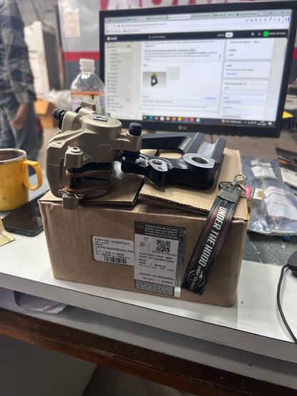 Royal Enfield RAB00724/A – Rear Brake Caliper Assembly (Anodized, TWINS) for gt650 BSVI – Genuine OEM ABS Caliper