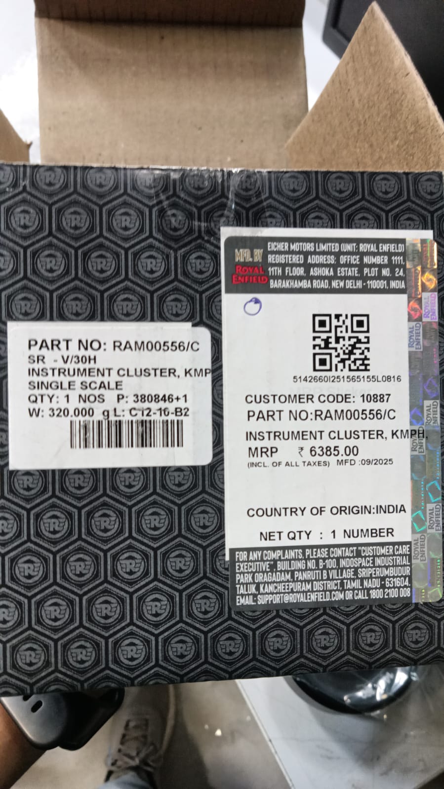 Royal Enfield RAM00556/C genuine KMPH single scale cluster