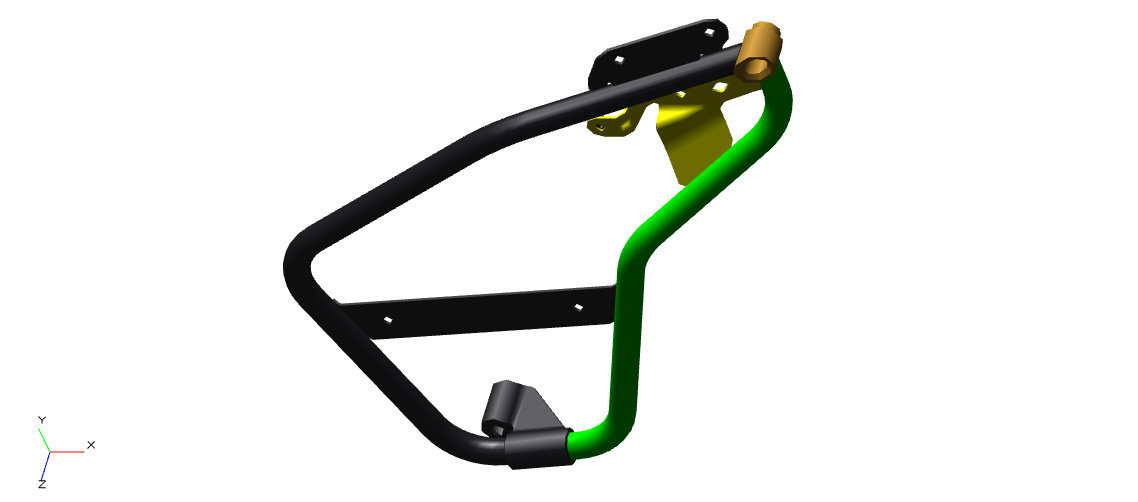Royal Enfield RAN00262/A Top Frame Assembly RH - Black front view