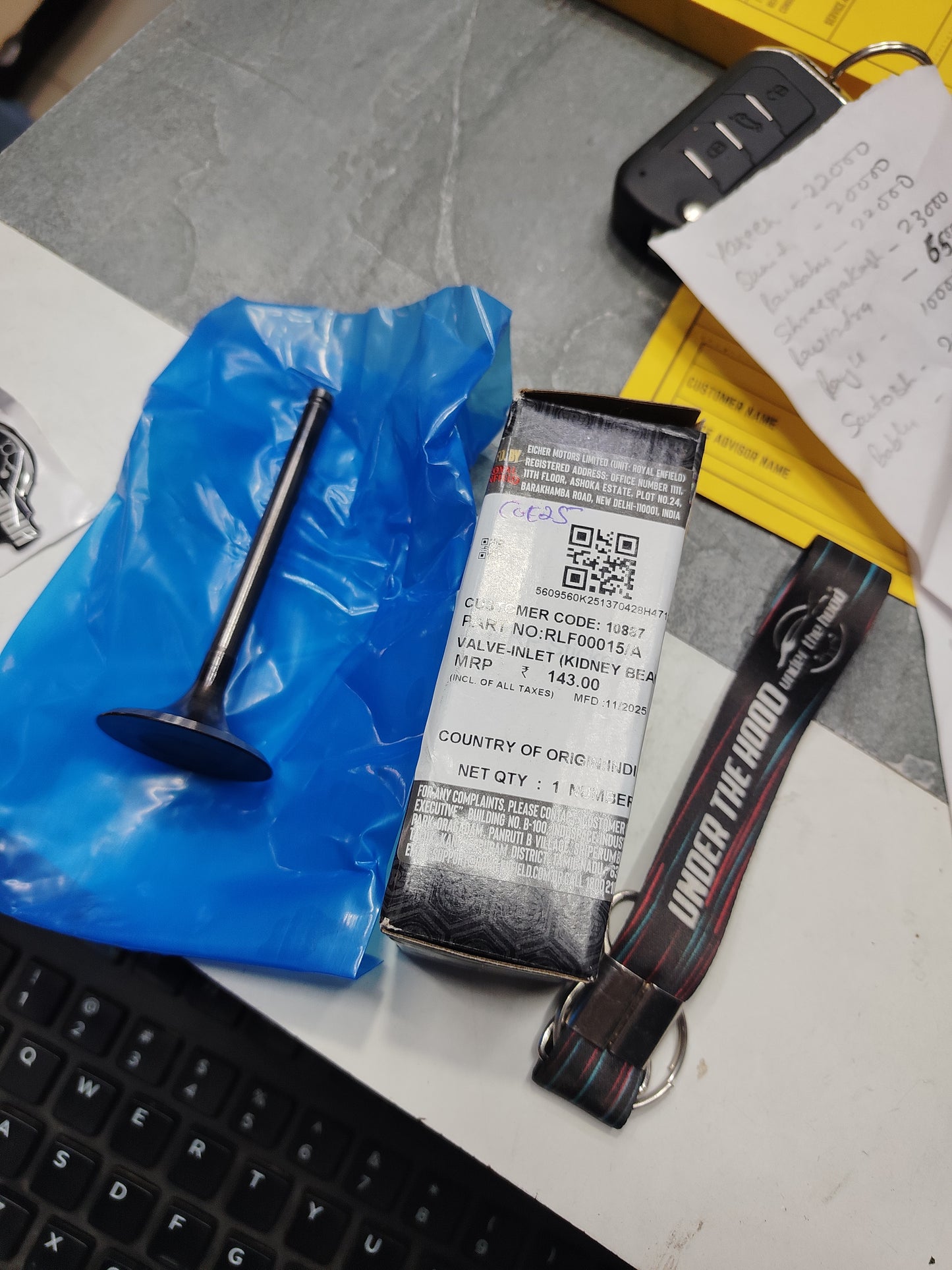 Royal Enfield RLF00015/A – Inlet Valve “Kidney Bean” for Meteor 350, Classic 350 Reborn & Hunter 350 (J-Series, BS6) – Genuine OEM