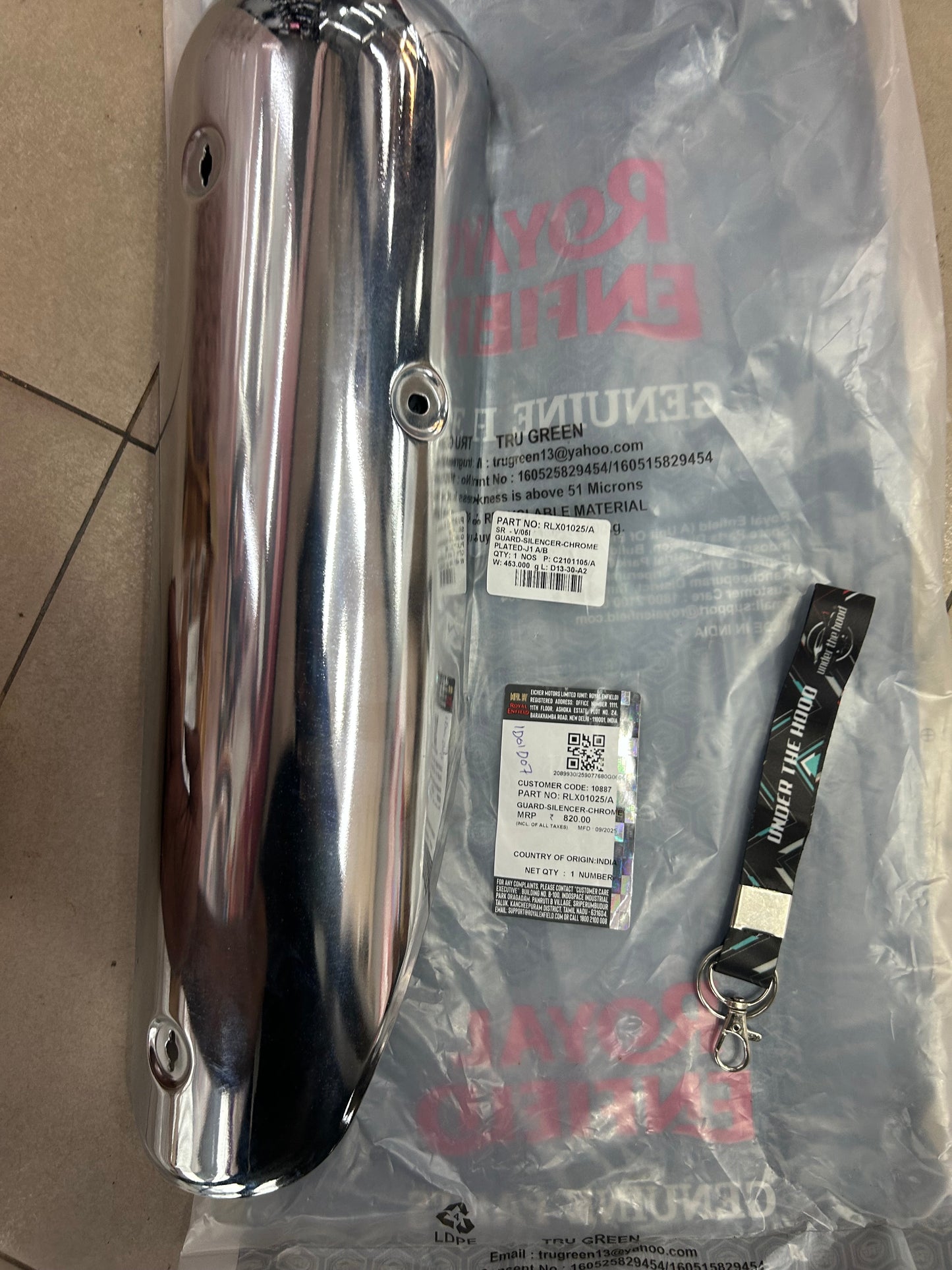 Royal Enfield RLX01025/A chrome silencer guard – Classic 350 Reborn