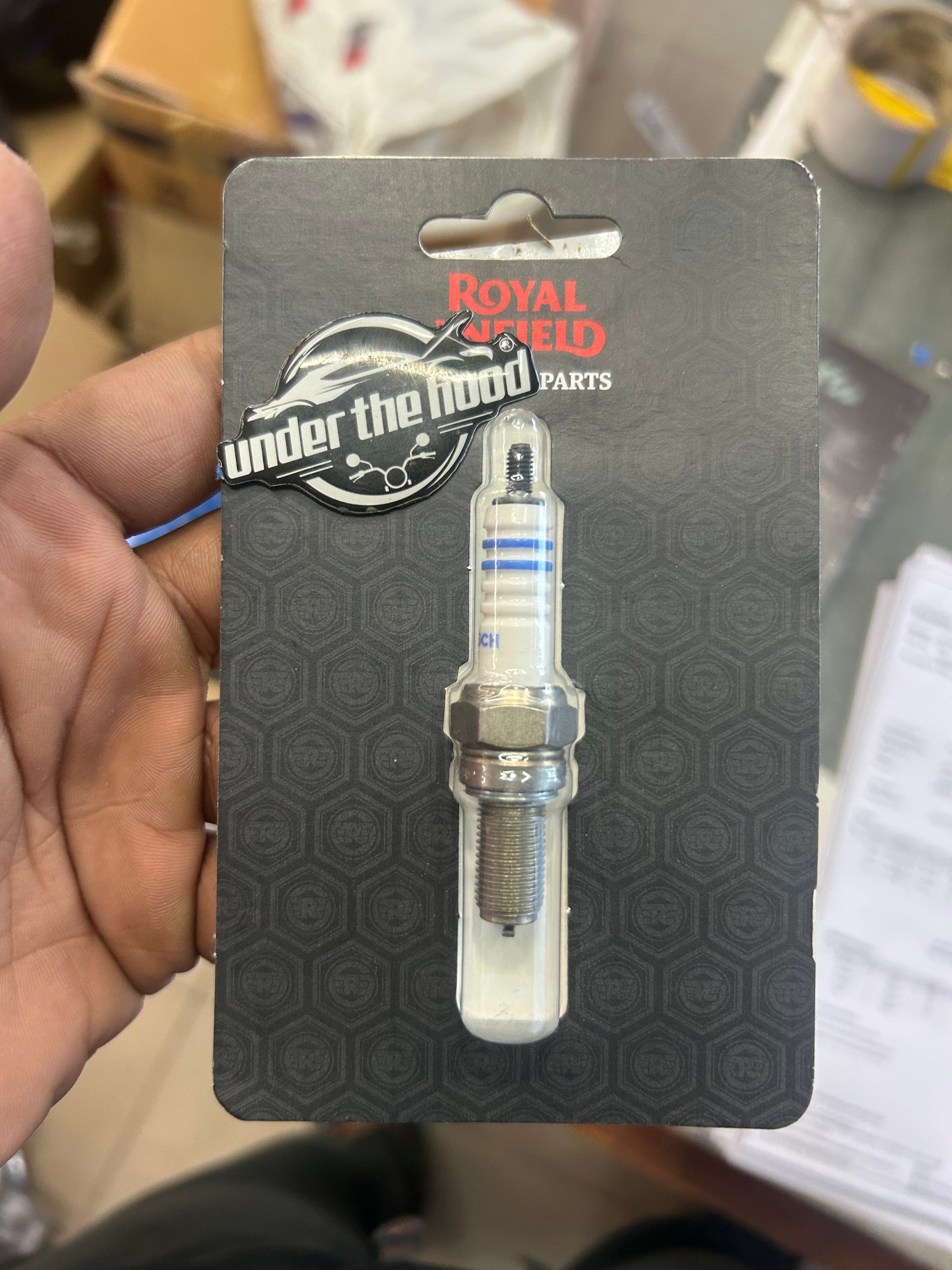 Buy Genuine Royal Enfield Spark Plug-M10 574158/A (Bosch R6 UR5CC) for Himalayan 411, Scram 411 & 650 Twins. Verified fitment.
