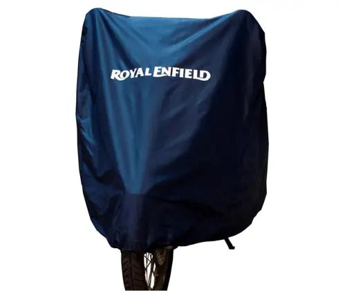Royal Enfield Navy water-resistant bike cover 1990643 over motorcycle