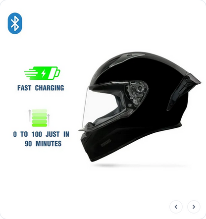 STUDDS THUNDER SOLID BLUETOOTH HELMET GLOSS BLACK