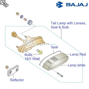 DG201049 – Genuine Tail Lamp Lens for Bajaj Avenger 150 & 220 Series