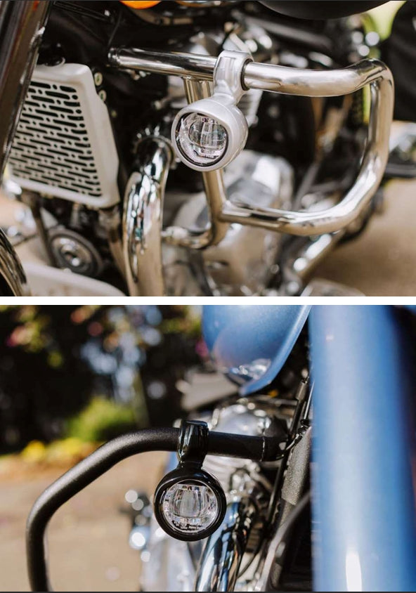 Royal Enfield Silver LED Fog Lights KXA00064 — Genuine RE Accessory / Auxiliary Lights