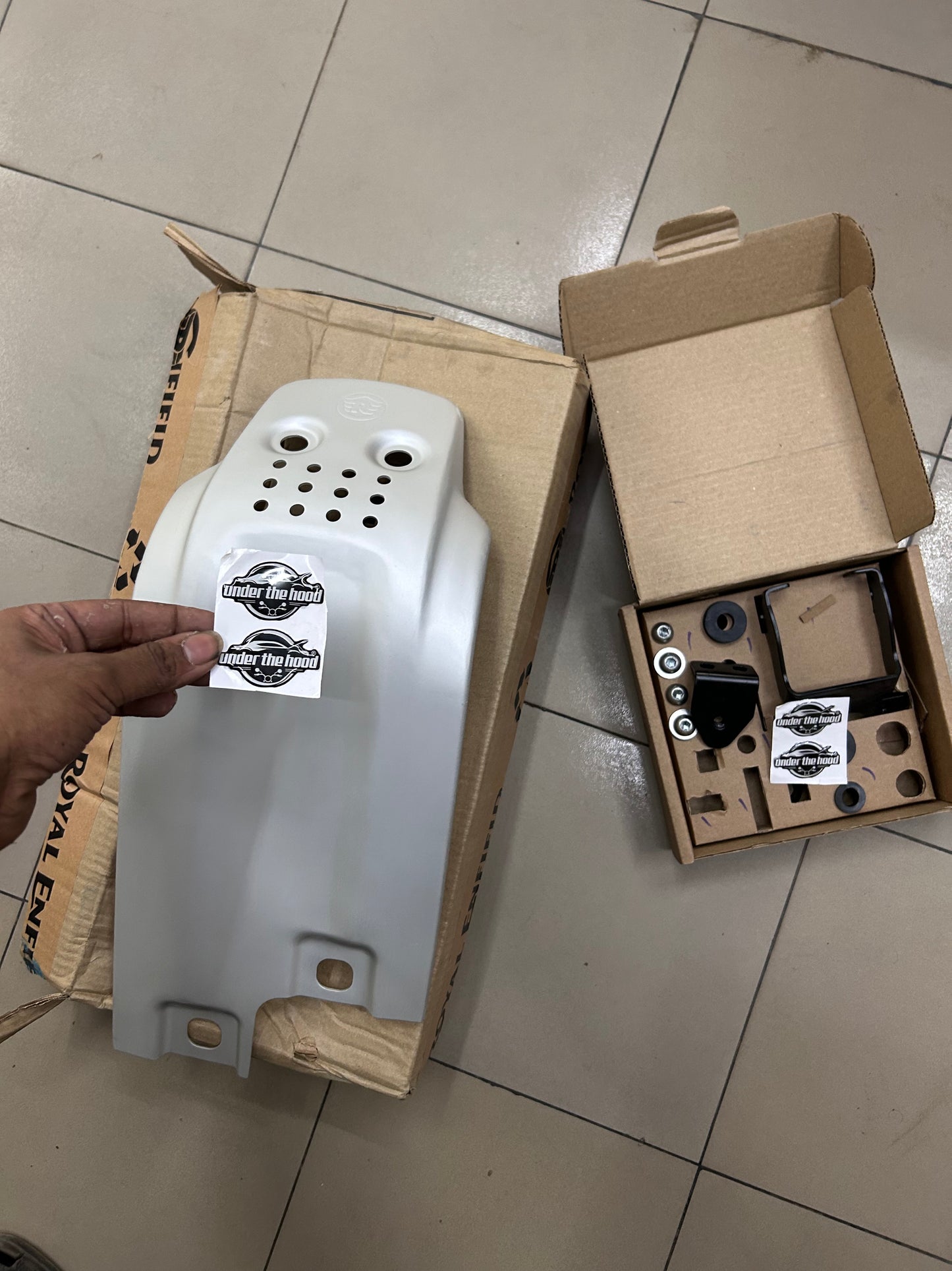 Royal Enfield 1990552 silver large sumpguard for Interceptor 650 and GT 650