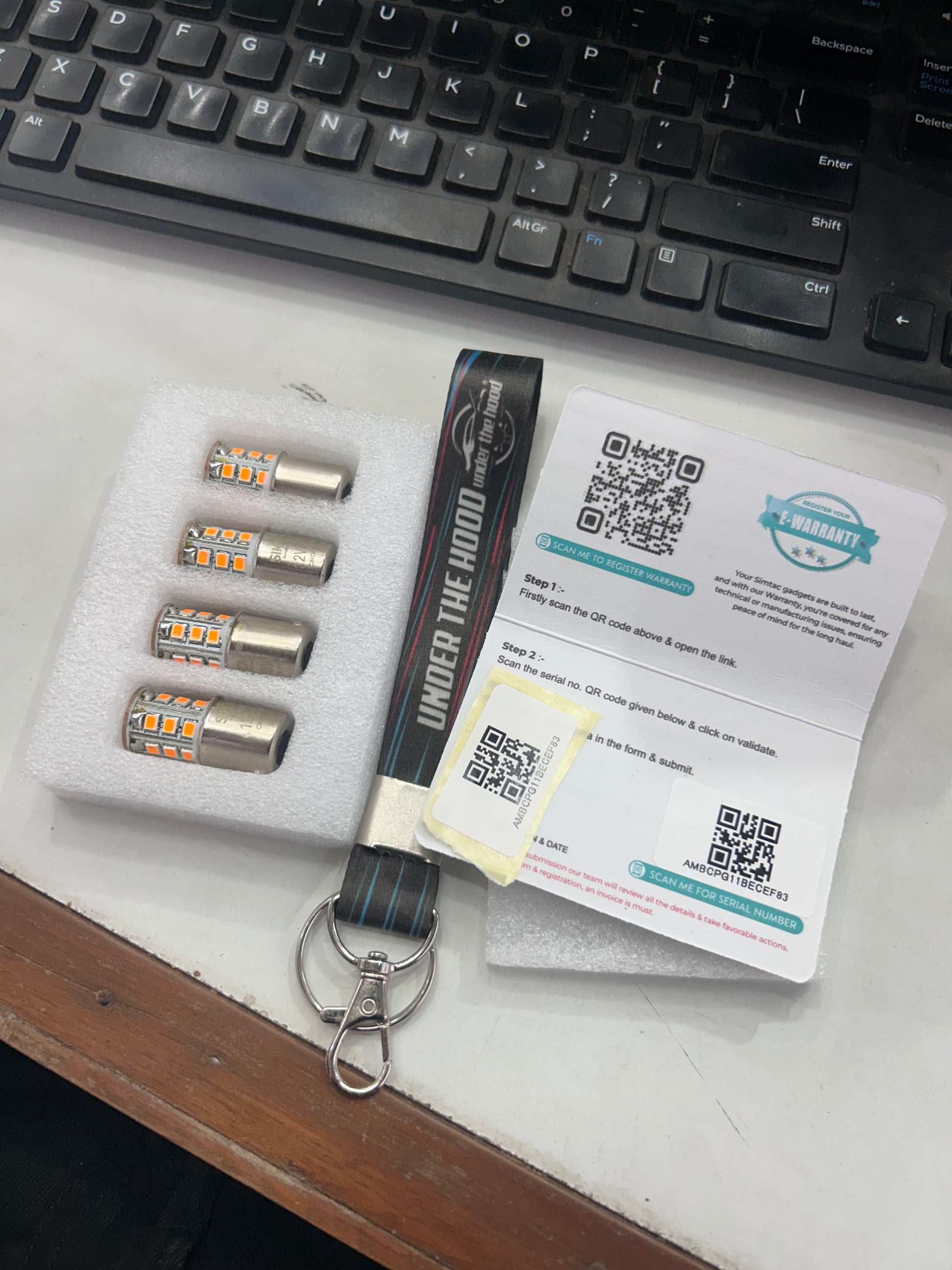 Simtac 360 reflecting LED indicator bulbs amber cross pin for Hero Honda Bajaj TVS scooters