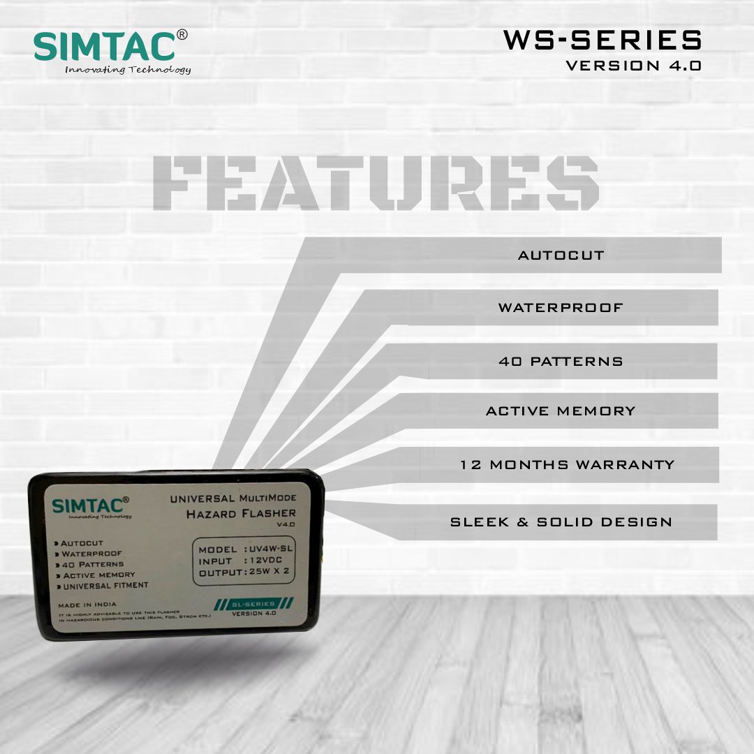 Simtac universal hazard flasher installed on motorcycle indicators for highway safety