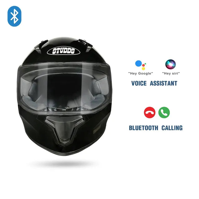 STUDDS THUNDER SOLID BLUETOOTH HELMET GLOSS BLACK