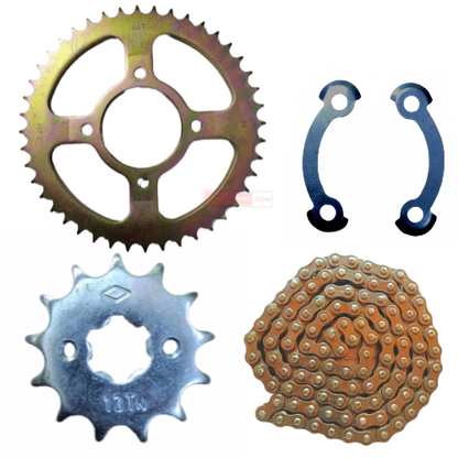 TVS Apache RTR 160 2V Genuine Chain Sprocket Kit N9322710 - 13T 44T 124 Link