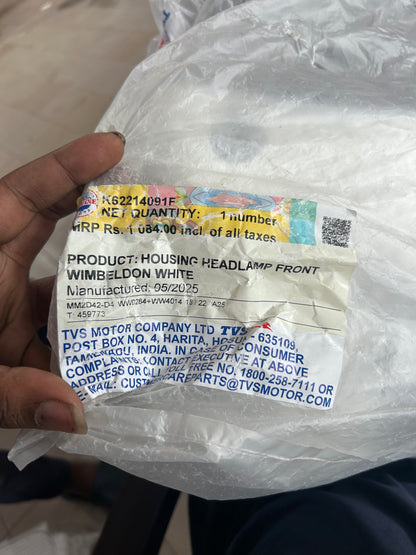 TVS Jupiter Wimbledon White headlamp housing OEM