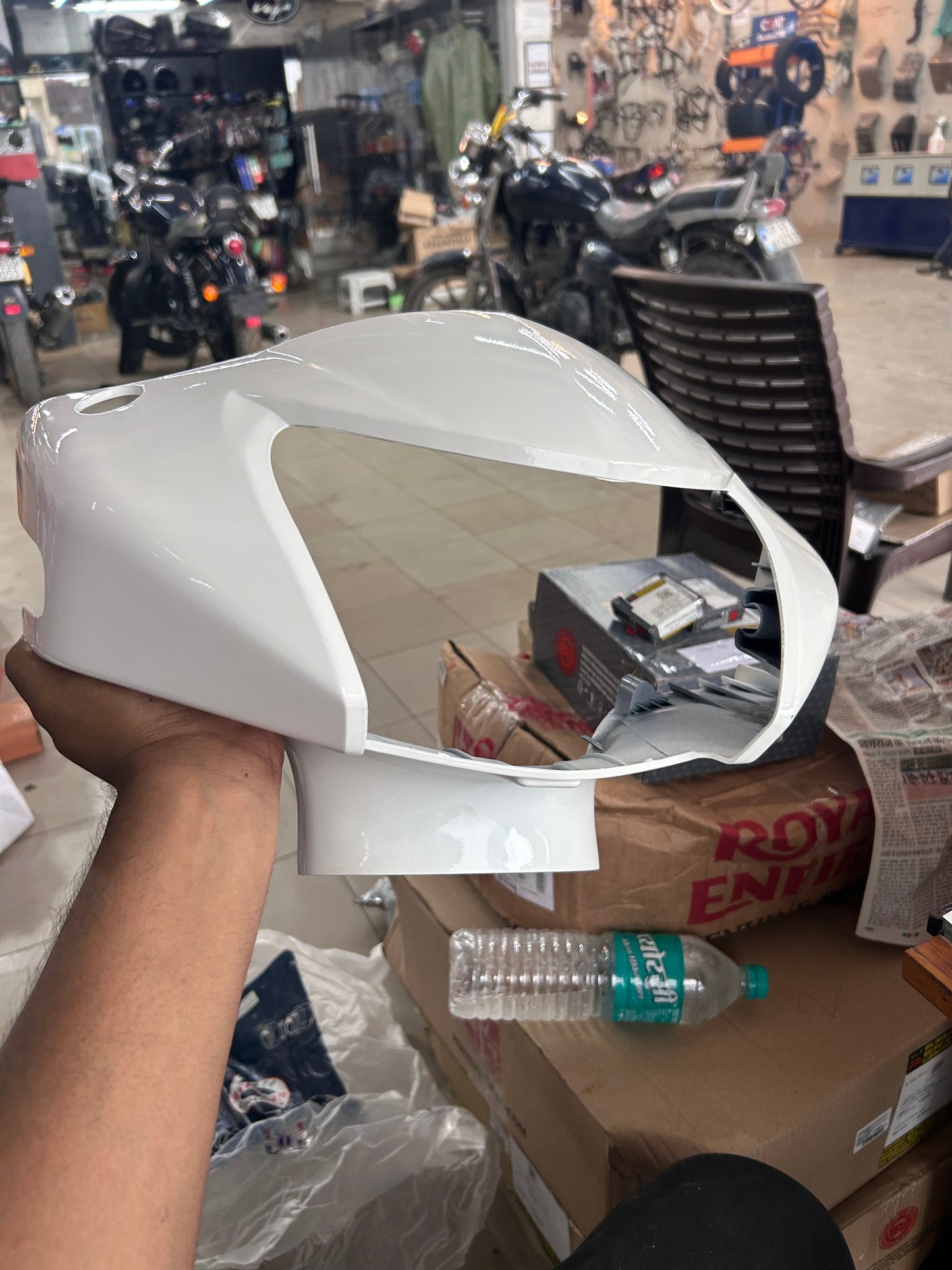 TVS K62214091F front headlamp housing Wimbledon White Jupiter