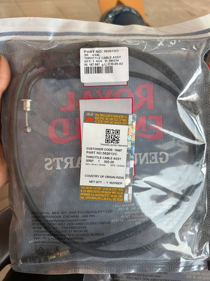 Royal Enfield 582613/C Throttle Cable Assembly for Bullet 350 & Classic 350