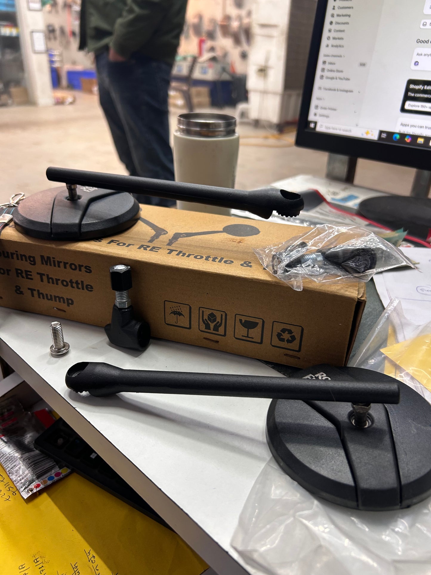 black touring mirrors pair for Interceptor 650 and Continental GT 650