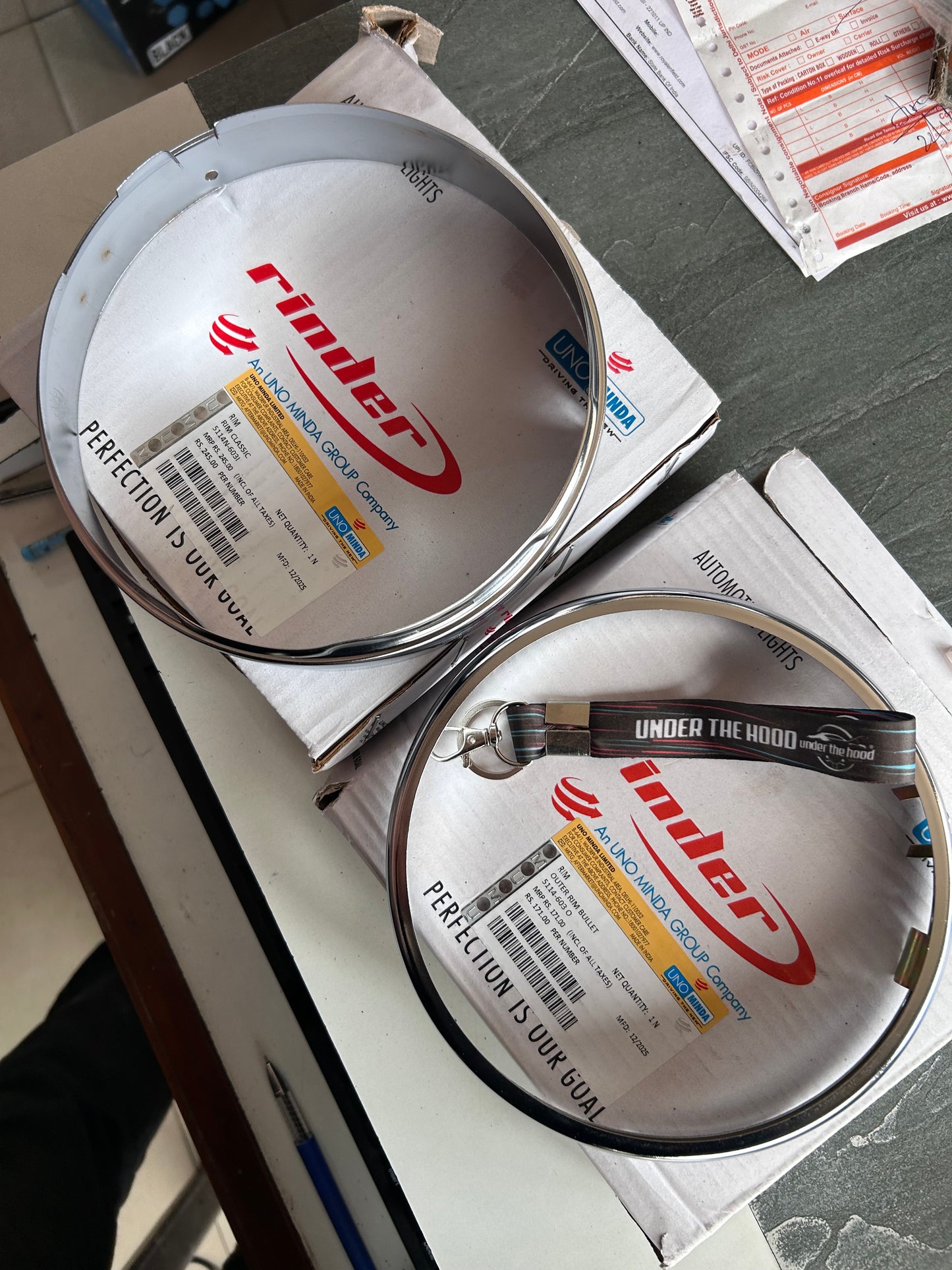 Uno Minda 5114-603O outer headlight rim chrome for Royal Enfield Bullet Standard UCE