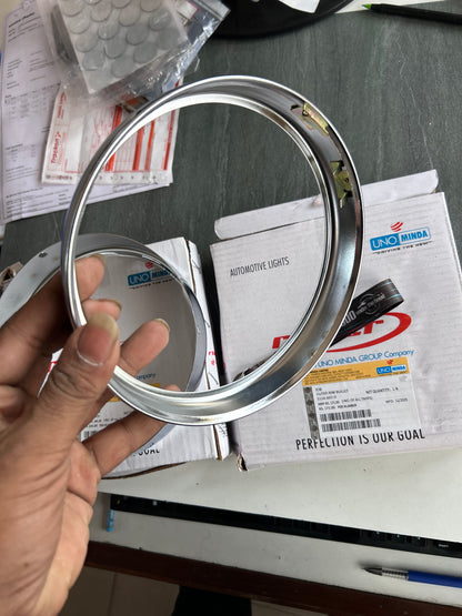 Uno Minda 5114N-603I headlight rim chrome for Royal Enfield Bullet Electra UCE 7 inch headlamp