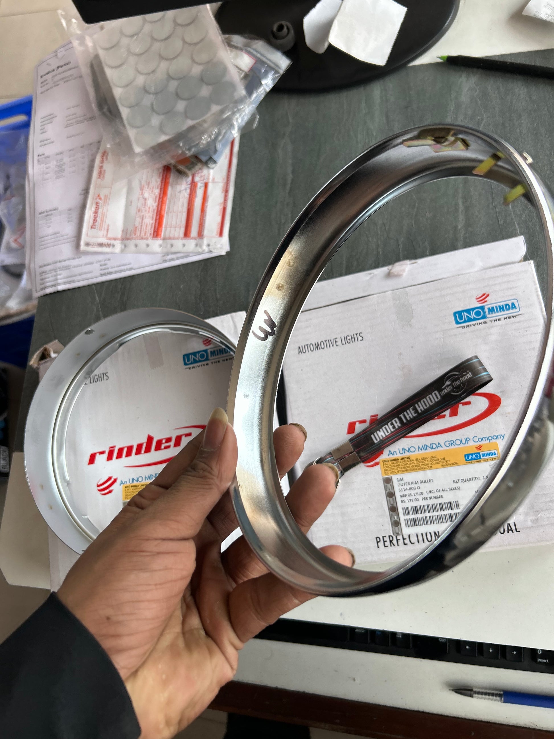 Uno Minda Headlight Rim Set (Inner + Outer) for Classic 350 Bullet Standard / Bullet Electra UCE