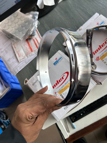 Uno Minda headlight rim set chrome 5114N-603I + 5114-603O for Royal Enfield Bullet Standard and Electra UCE