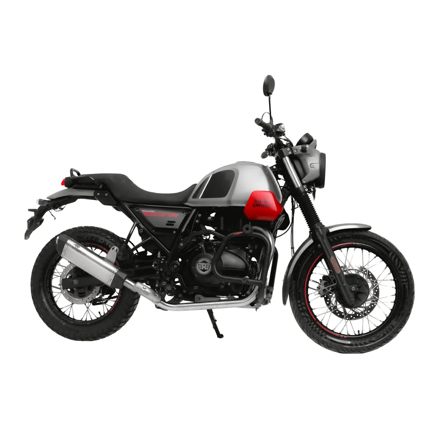 Red Rooster Vertex Matte brushed steel exhaust for Royal Enfield Himalayan 411