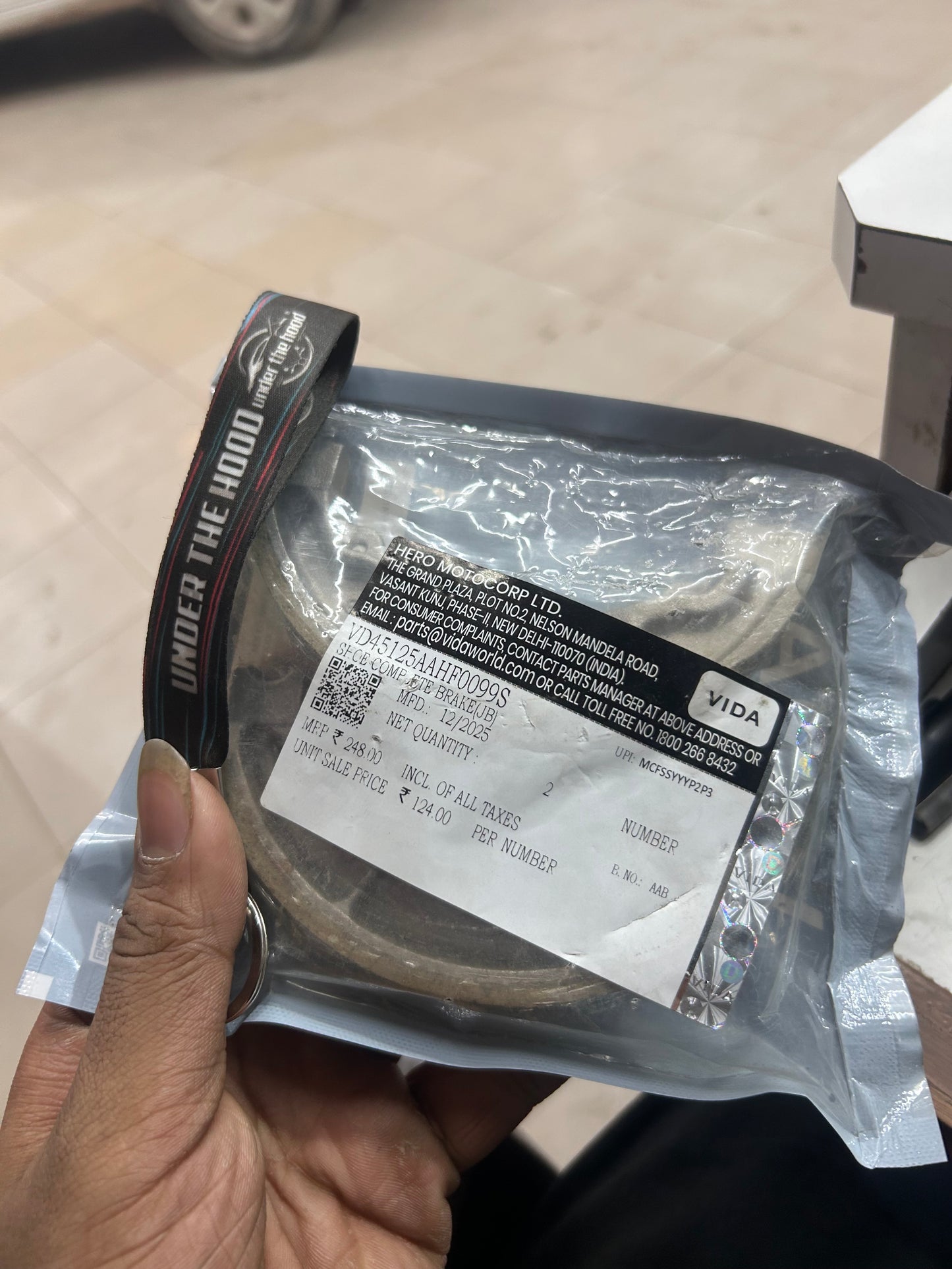 Vida Genuine Brake Shoe Set (Shoe Complete Brake JB) for Hero Vida Electric Scooter