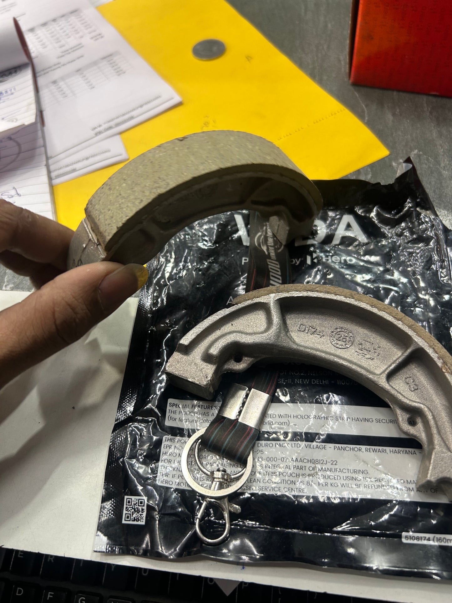 Vida brake shoe set VD45125AAHF0099S (Shoe Complete Brake JB). Fix weak drum braking & noise