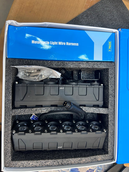 HJG 6 Eyes Future Eyes LED Fog Light – White Yellow Flashing Modes with Wiring Kit for Cars & Bikes


