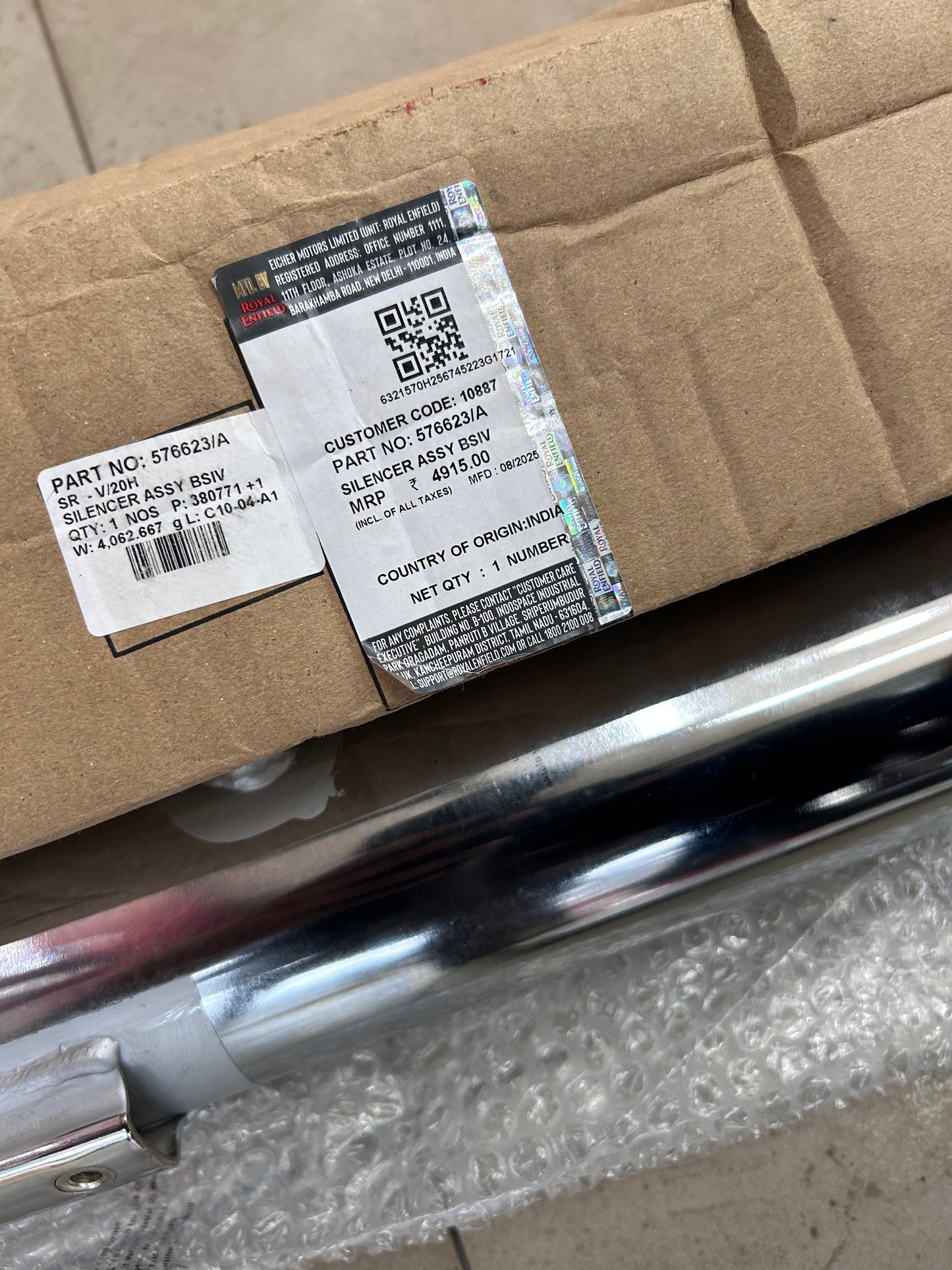 Royal Enfield Bullet 350 BS4 OEM Silencer 576623/A – UCE