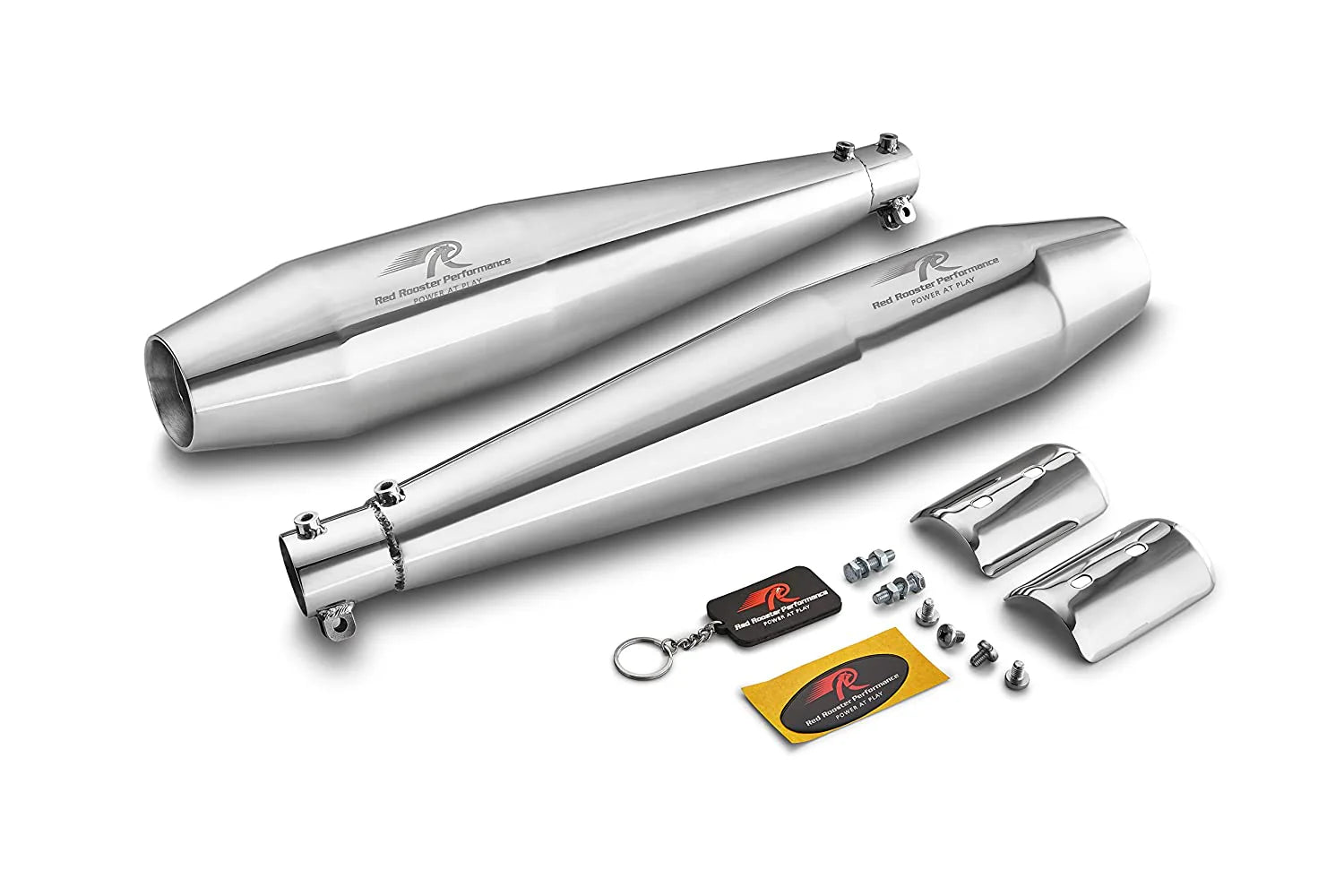Red Rooster Stellar Polished Exhaust for Interceptor 650