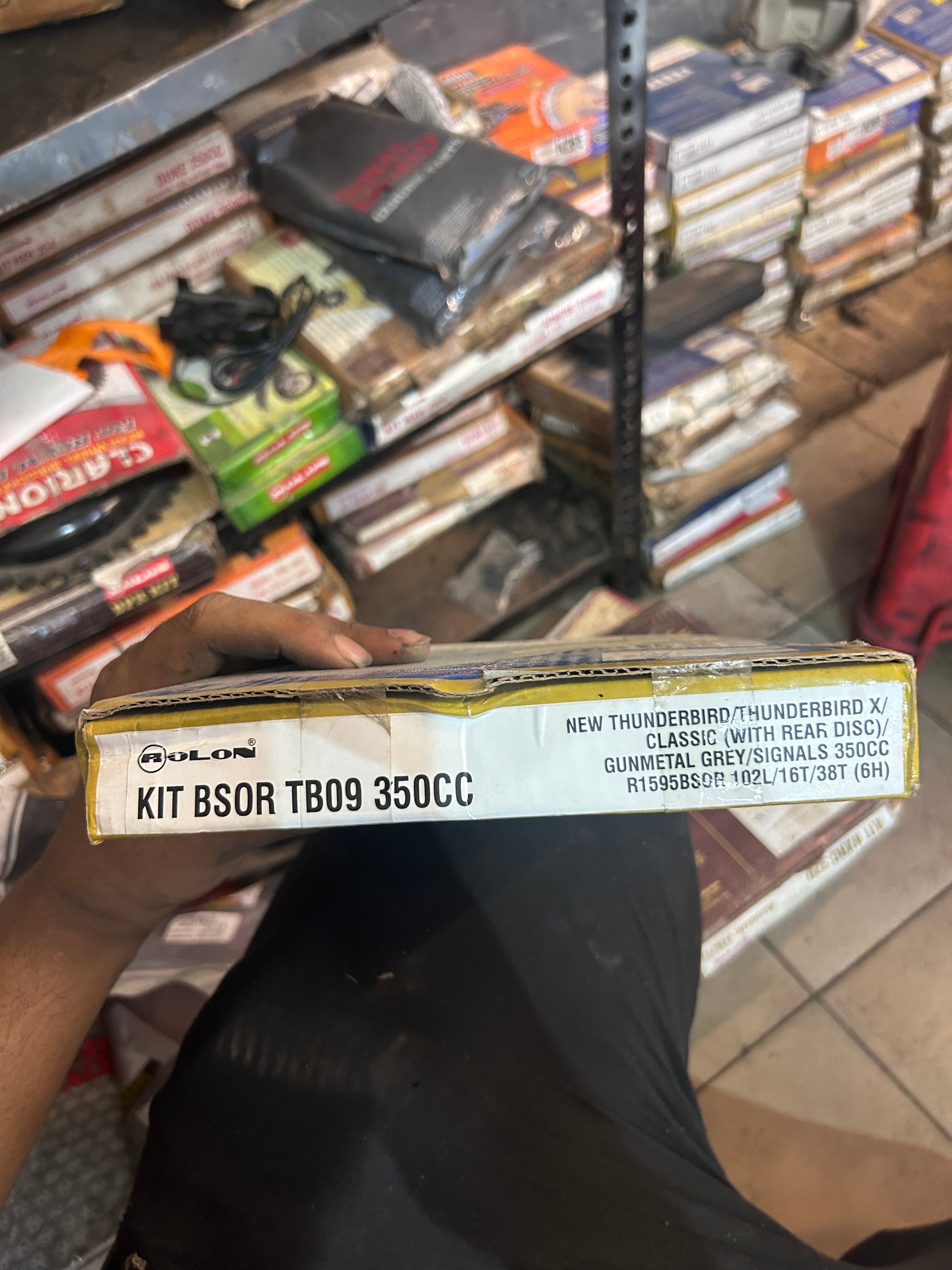 Rolon TB09 chain sprocket set 16T 38T 102L for Classic 350 Gunmetal Grey rear disc