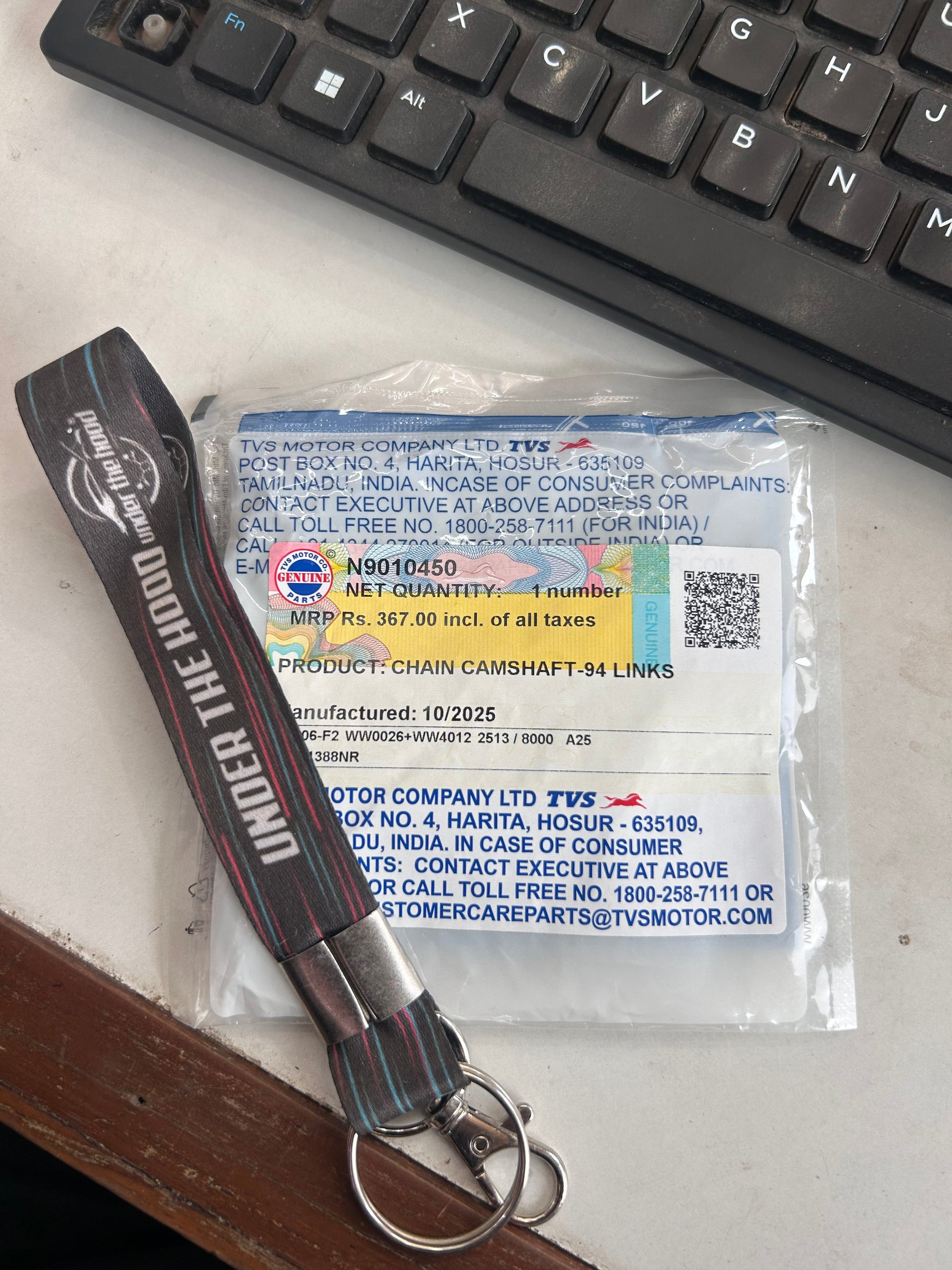 TVS N9010450 camshaft drive timing chain 94 links for Ntorq 125 Raider 125