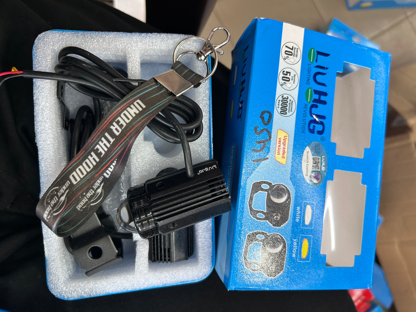 HJG Mini Drive projector lens close-up