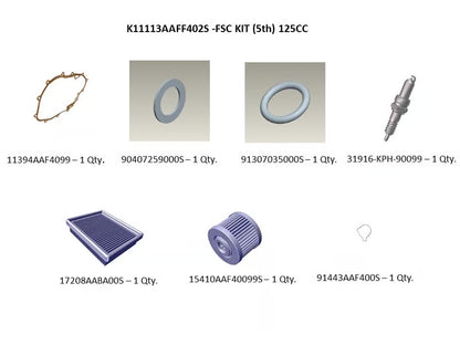 Hero Genuine Service Kit (5th) 110cc – Every 12,000 km | Scheduled Maintenance Kit / FSC Kit | K11113AAFF401S