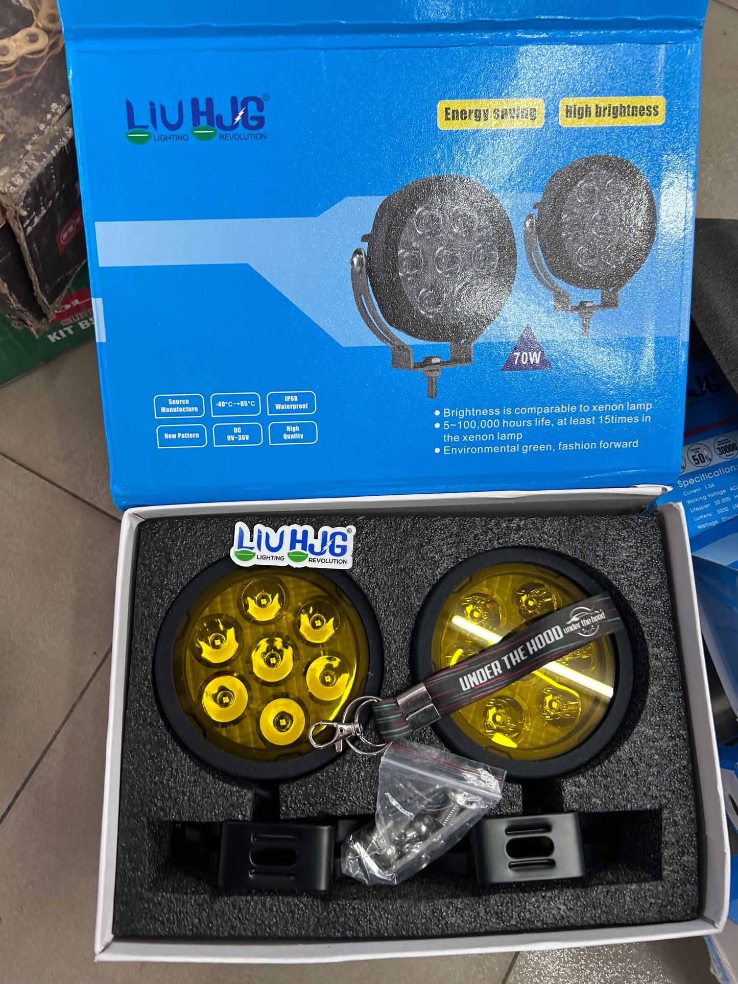 LIU HJG 70W 7-LED Yellow Fog Lights Pair | 9–36V IP68