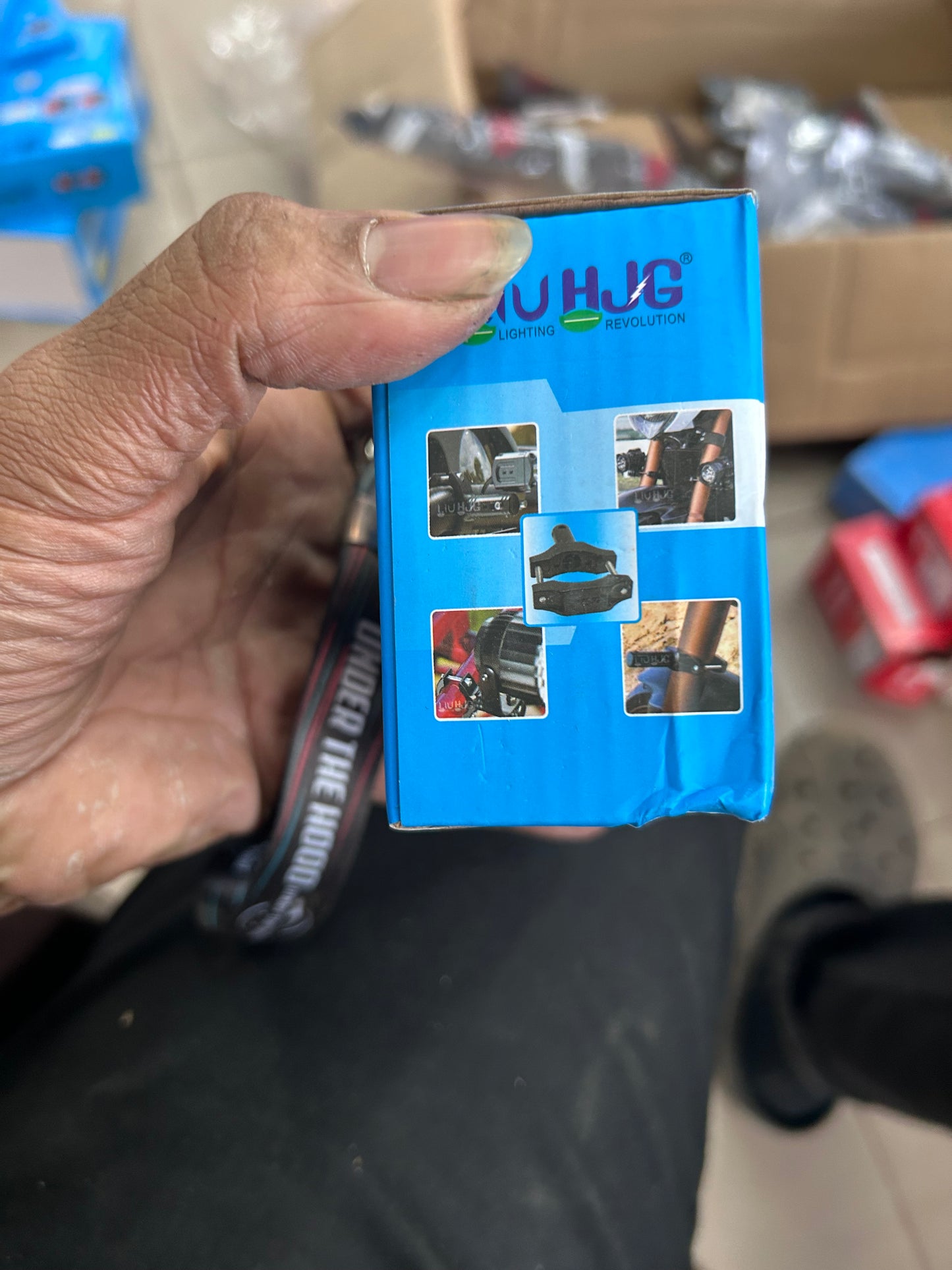 LIU HJG fog light clamp 55mm black CNC mounting bracket