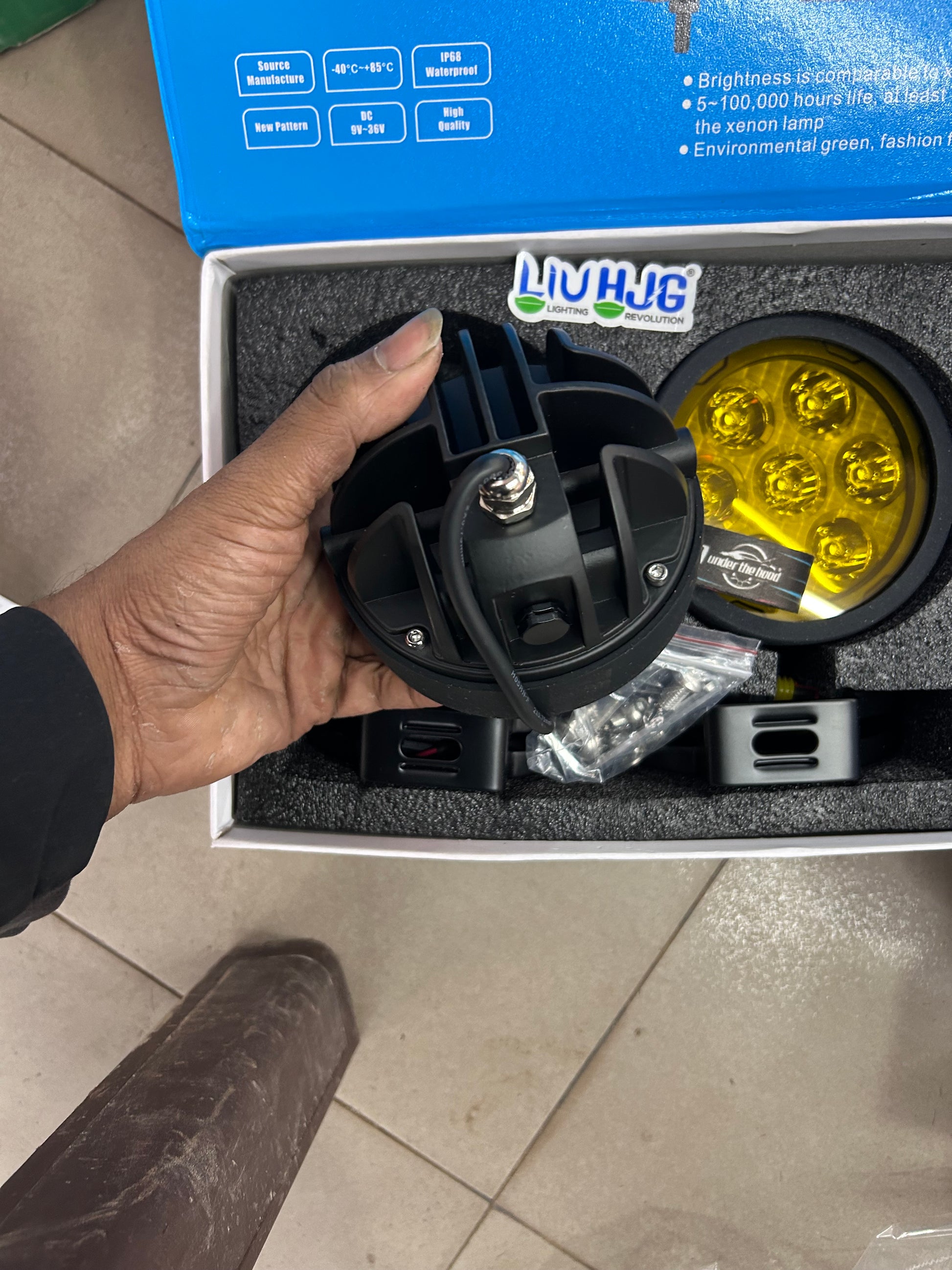 LIU HJG 70W 7-LED Round Fog / Driving Lights (Yellow) – Pair | DC 9–36V | IP68