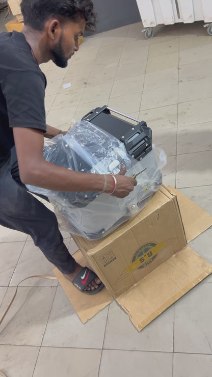 BS Auto 45L Aluminium Top Box – Black & Silver | Waterproof, Secure, Touring Luggage Case