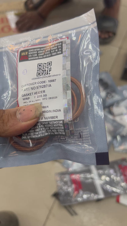 Royal Enfield 576287/A Exhaust Header Gasket – OEM Copper Gasket for Interceptor 650 & Continental GT 650 (Twin Cylinder)