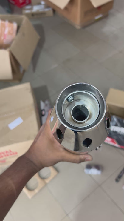 Red Rooster Astral Pro Polish Exhaust for Royal Enfield Super Meteor 650 – SS304, DB Killer, Performance Slip-Ons