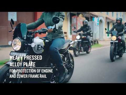 Royal Enfield Black Sump Guard KXA00653 installed on Hunter 350